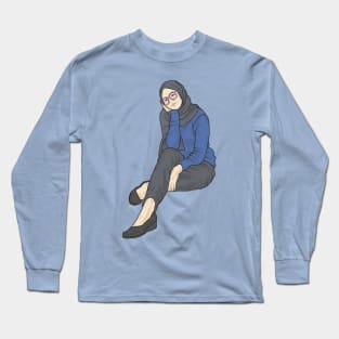 Beautiful Blue Hijab Long Sleeve T-Shirt